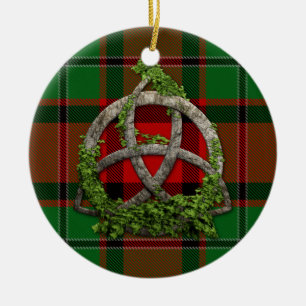 MacPhail Tartan och Celtic Trinityfnurra Julgransprydnad Keramik