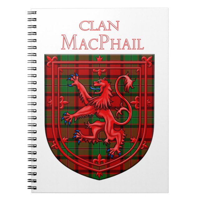 MacPhail Tartan Scottish Plade Lejon Rampant Anteckningsbok (Framsidan)