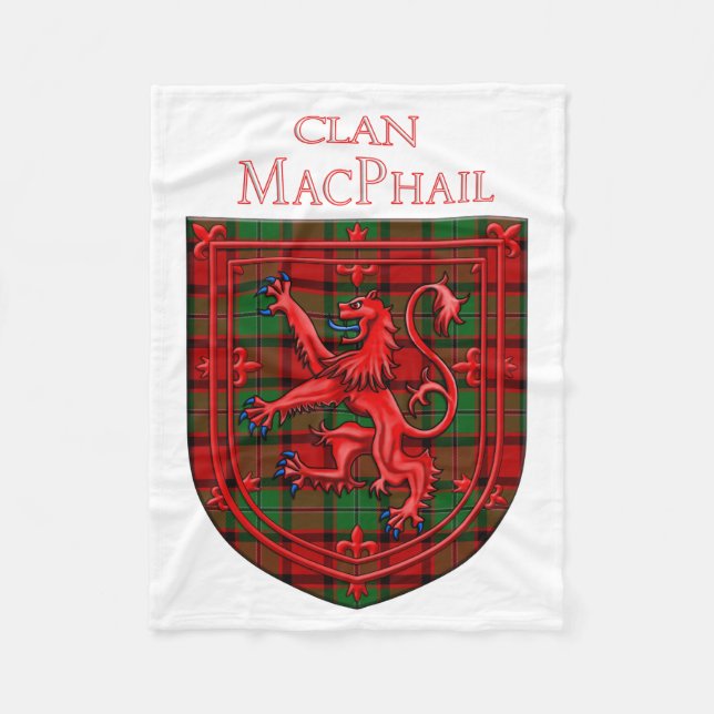 MacPhail Tartan Scottish Plaid Lion Rampant Fleecefilt (Framsidan)