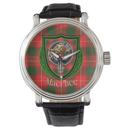 MacPhee Scottish Clan Tartan & Crest Armbandsur