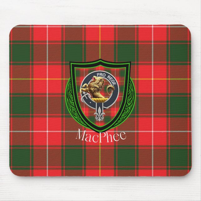MacPhee Scottish Clan Tartan & Crest Musmatta (Framsidan)
