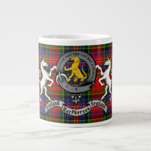 MacPherson/McPherson Badge w/Tartan Personlig Jumbo Mugg