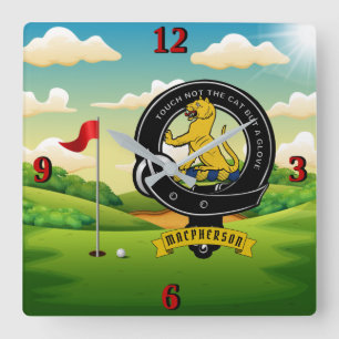 MacPherson/McPherson Klan Badge Personlig Golf Fyrkantig Klocka