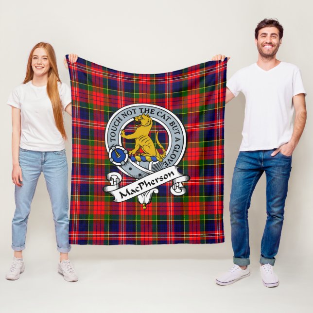 MacPherson Modern Klansymbol Tartan Rutig Fleecefilt (På plats)