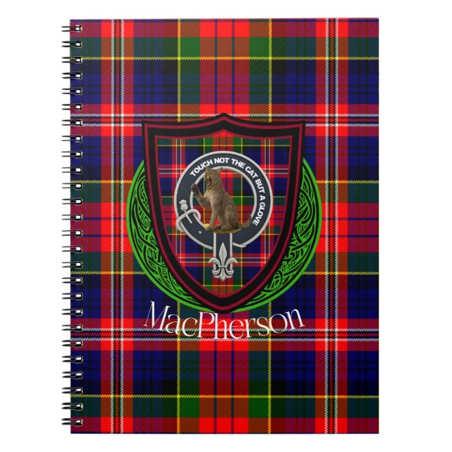 MacPherson Scottish Clan Tartan & Crest Anteckningsbok (Framsidan)