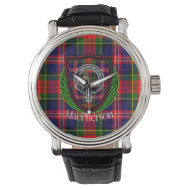 MacPherson Scottish Clan Tartan & Crest Armbandsur