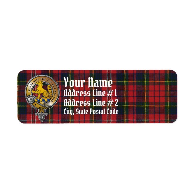 MacPherson Tartan & Badge Returadress Etikett (Framsidan)