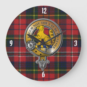 MacPherson Tartan & Badge Stor Klocka