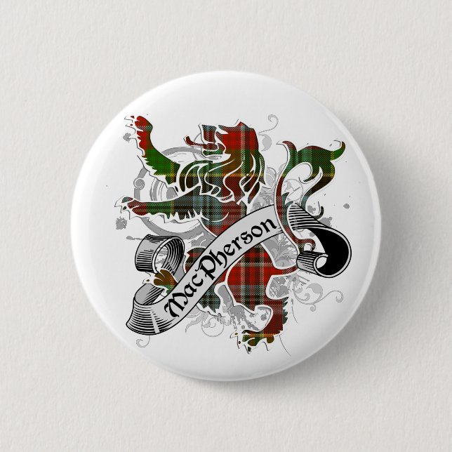 MacPherson Tartan Lejonare Knapp (Framsida)
