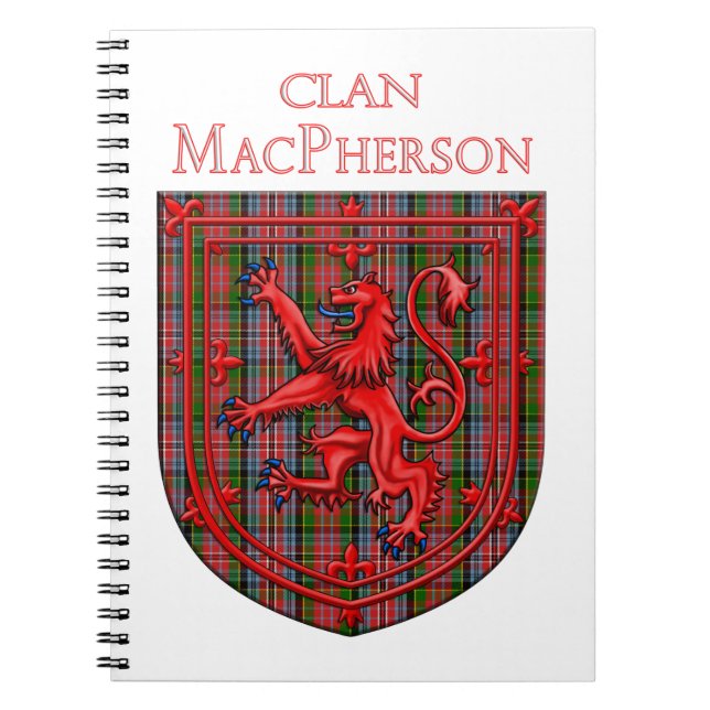 MacPherson Tartan Scottish Play Lejon Rampant Anteckningsbok (Framsidan)