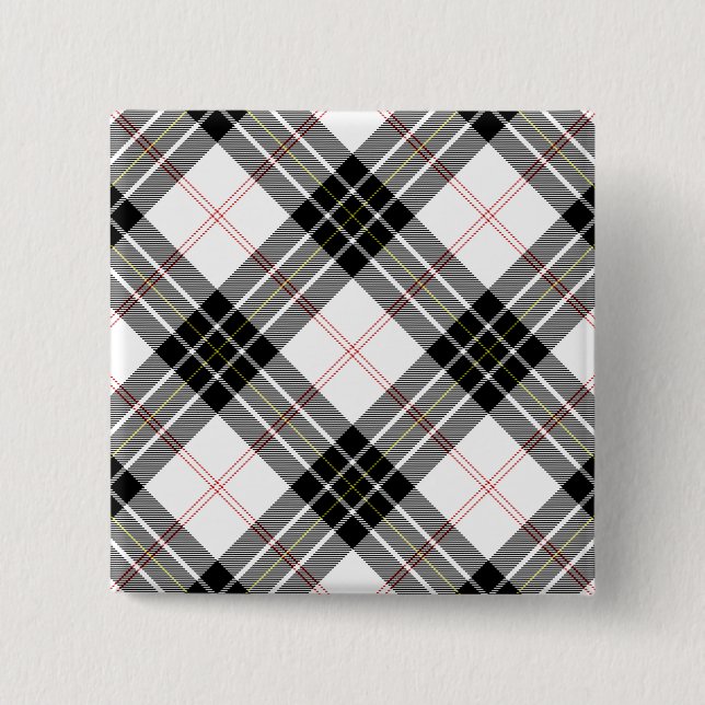 MacPherson tartan svart vit rutig Knapp (Framsida)