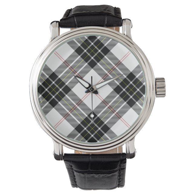 MacPherson tartan svartvit plaid Armbandsur (Framsida)