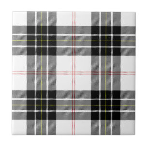 MacPherson tartan svartvit plaid Kakelplatta