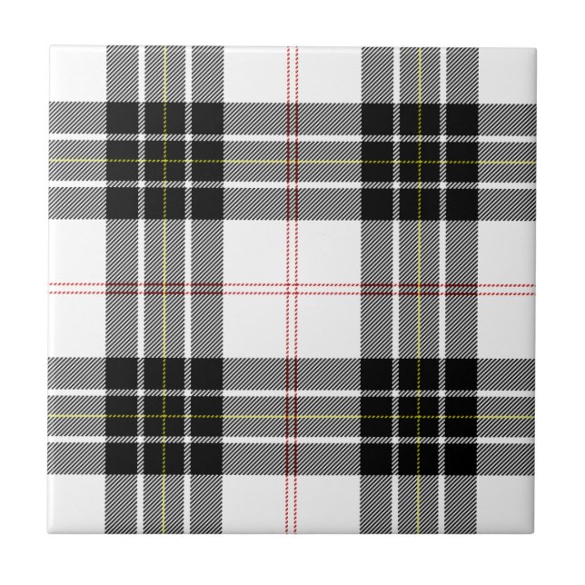 MacPherson tartan svartvit plaid Kakelplatta (Framsidan)