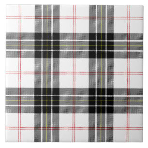 MacPherson tartan svartvit plaid Kakelplatta