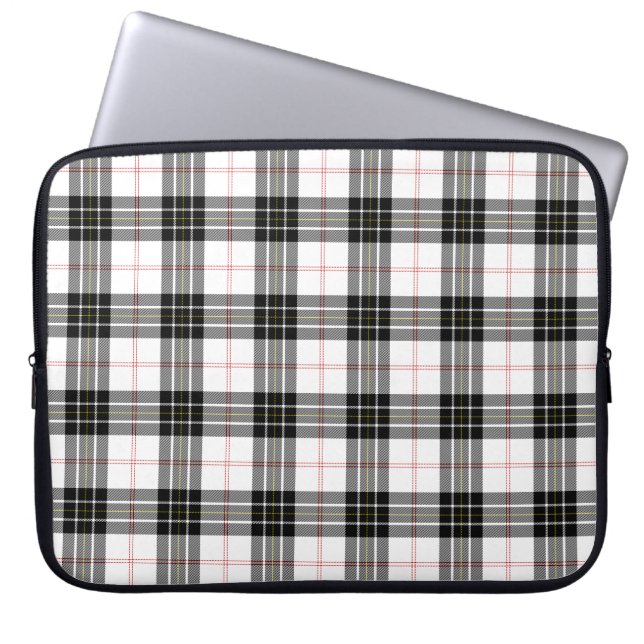 MacPherson tartan svartvit plaid Laptop Fodral (Framsidan)