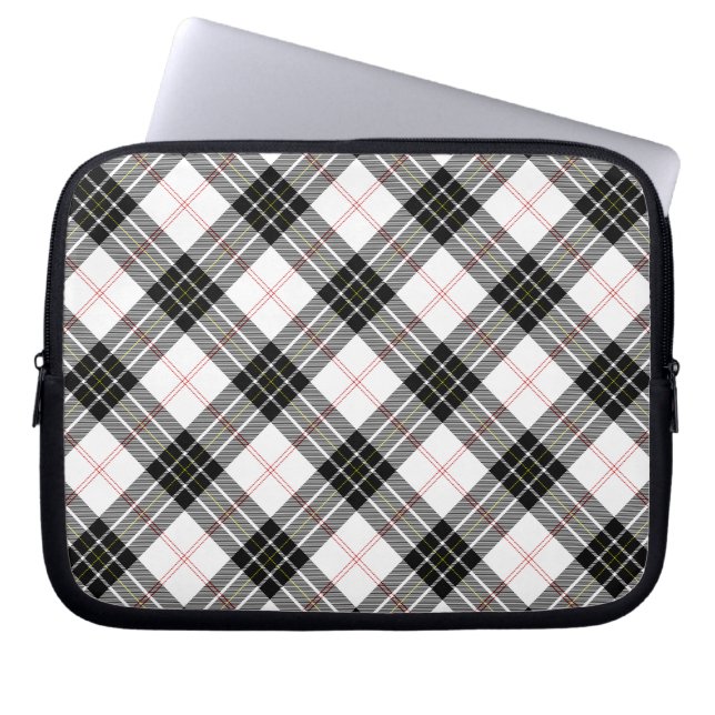 MacPherson tartan svartvit plaid Laptop Sleeve (Framsidan)