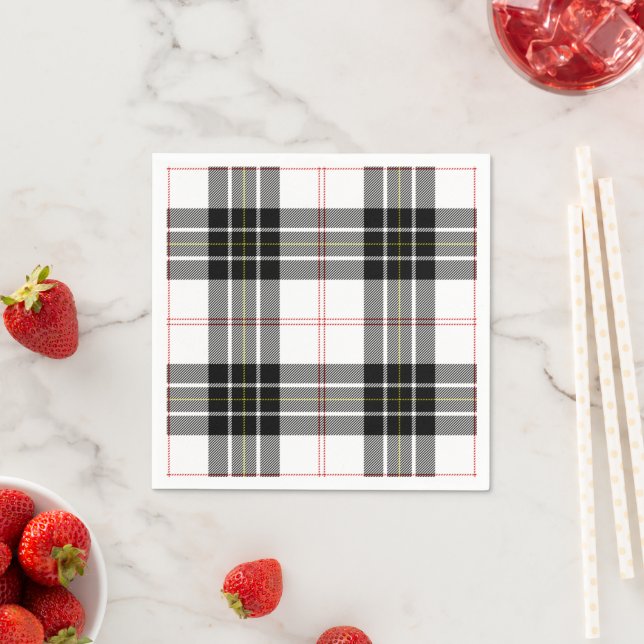 MacPherson tartan svartvit plaid Pappersservett (Insitu)