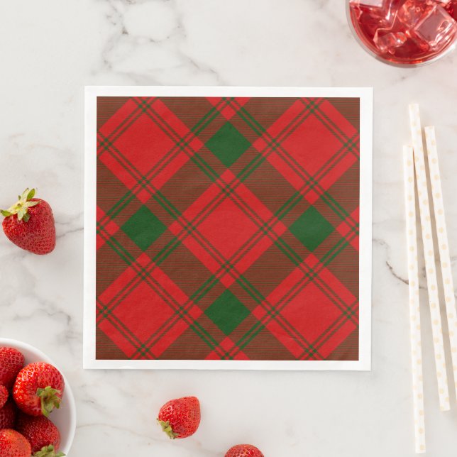 MacQuarrie tartan Red grönt plaid Pappersservett (Insitu)