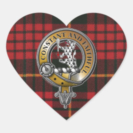 MacQueen Tartan & Badge Hjärtformat Klistermärke