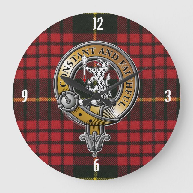 MacQueen Tartan & Badge Stor Klocka (Framsida)