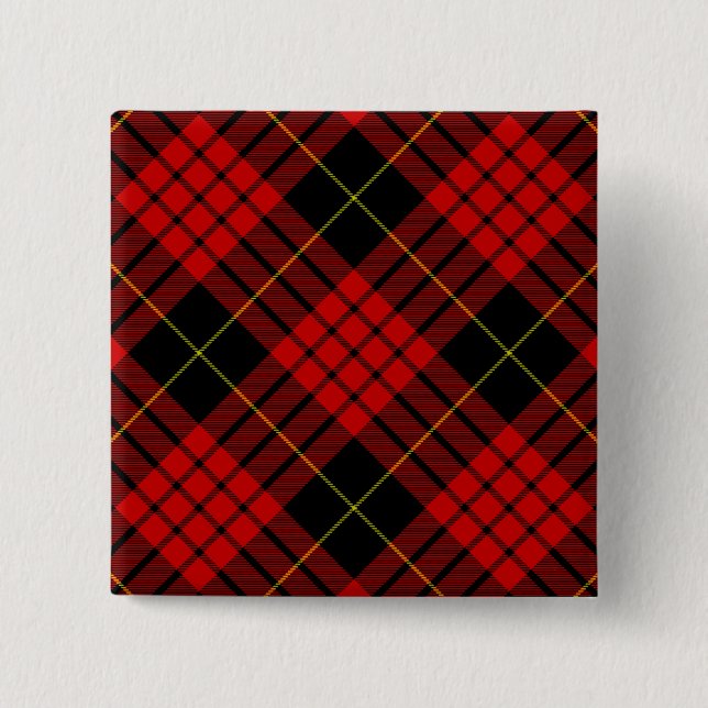 MacQueen Tartan Red and Black Play Knapp (Framsida)