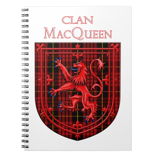 MacQueen Tartan Scottish Play Lejon Rampant Anteckningsbok (Framsidan)