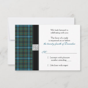 MacRae Ancient Hunting Tartan Bröllop RSVP-kort OSA Kort