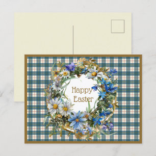 MacRae Conchra Scottish Tartan Påsk Blommigt Helg Vykort
