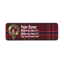 MacRae Tartan & Badge Returadress Etikett