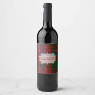 MacRae Tartan Play Bröllop Vin etikett