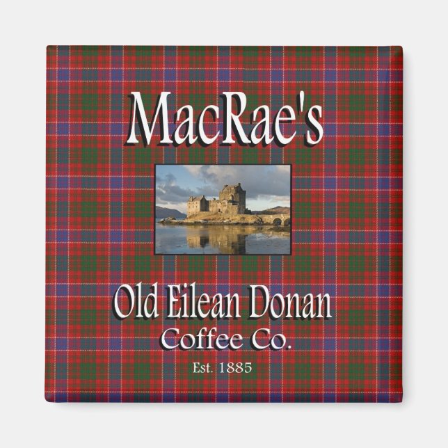 MacRaes gamla Eilean Donan Coffee Co. Magnet (Framsidan)
