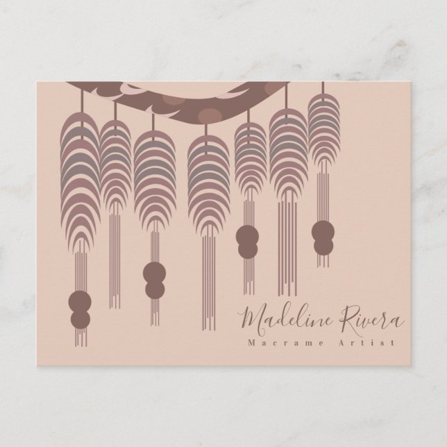 Macrame Artist Handmade Designer Artist Business Vykort (Framsida)