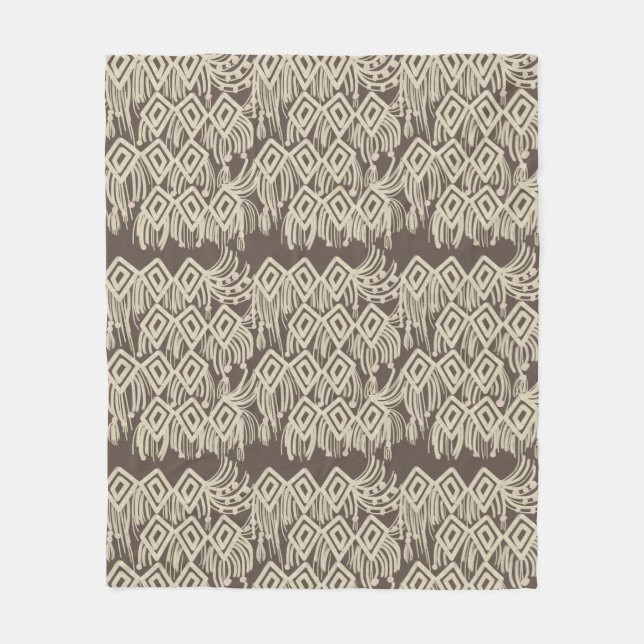 Macrame Bohemian Knitting Teckning Mönster Fleecefilt (Framsidan)