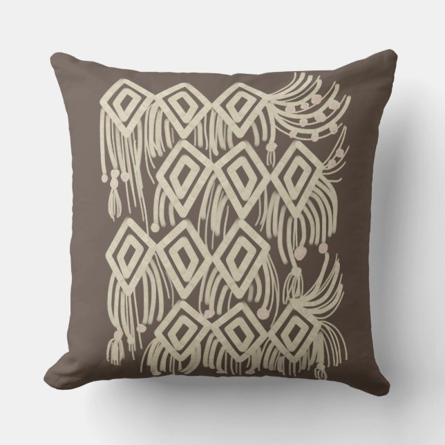 Macrame bohemsk stickning ritmönster kudde (Framsida)