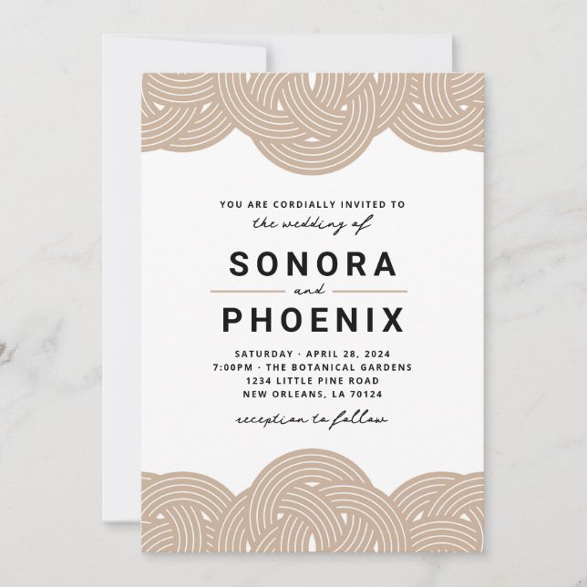 Macrame Bröllop Inbjudningar (Framsida)