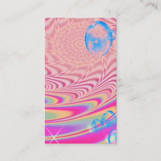 MACRAME'- Färgstark Abstrakt Bild av fyrkantig kon Visitkort (Framsida)