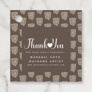 Macrame Handmade Business Tack Avskrivning C Gåvor Etiketter