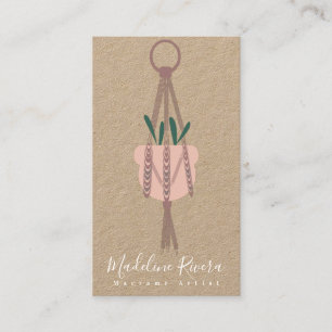 Macrame konstnär Handgjord design Hängande växt Gr Visitkort