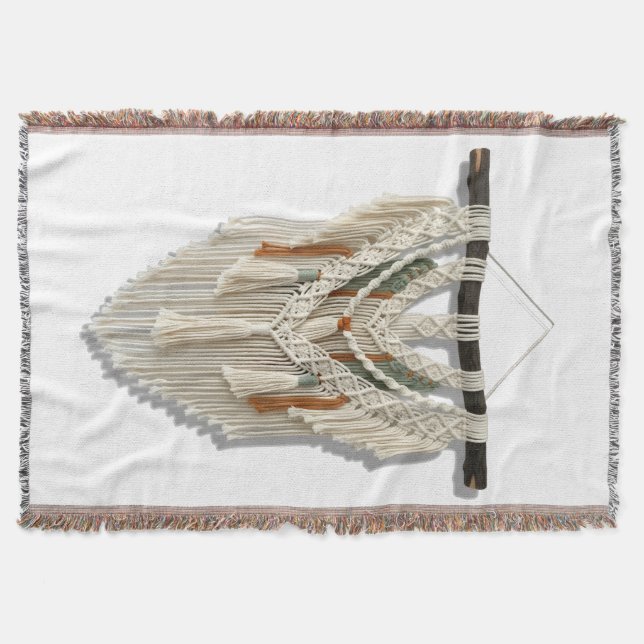 Macrame Throw Blanket Filt (Framsidan)