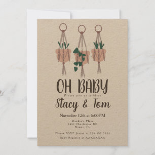Macrame växtkruka planteringskrukor baby shower inbjudningar
