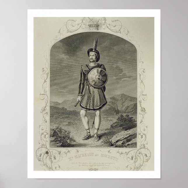 Macready as Macbeth, Act I scen 3, i spelet Poster (Framsidan)