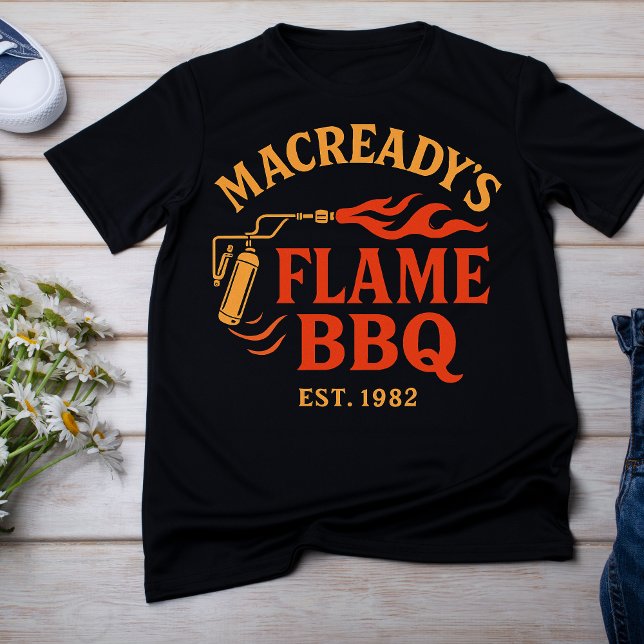 Macready's flame BBQ est 1982 T Shirt (Skapare uppladdad)