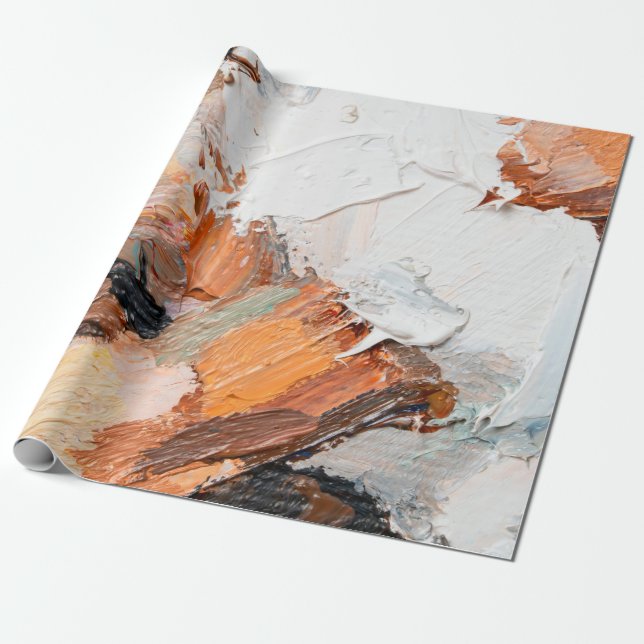 Macro. Abstract art. Expressive embossed pasty oil Presentpapper (Utrullad)