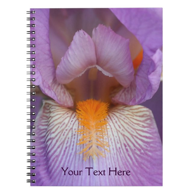 Macro Iris Petals Flower Natature Notebook Anteckningsbok Med Spiral (Framsidan)