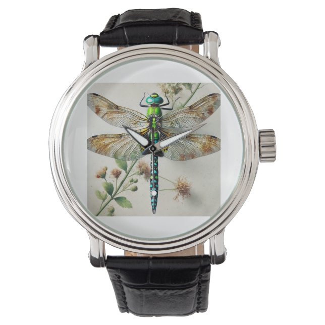 Macromia dragonfly 300824IREF215 - Watercolor Armbandsur (Framsida)