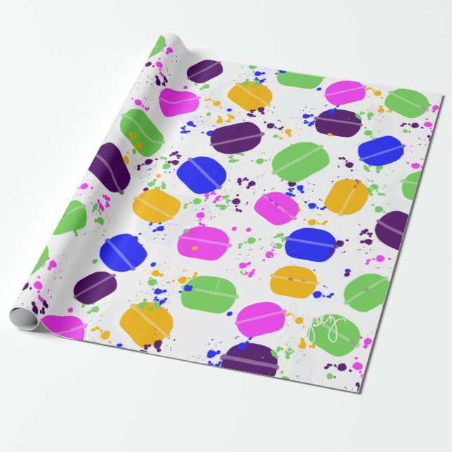 Macron Confetti Wrapping Papper Presentpapper (Utrullad)