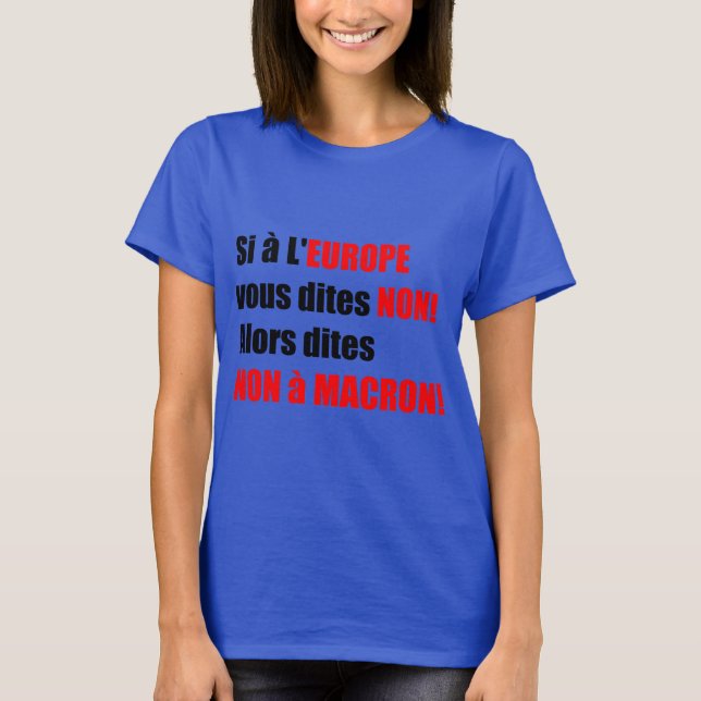 Macron = Europa = Mondialisering - Blue Women T Tee (Framsida)