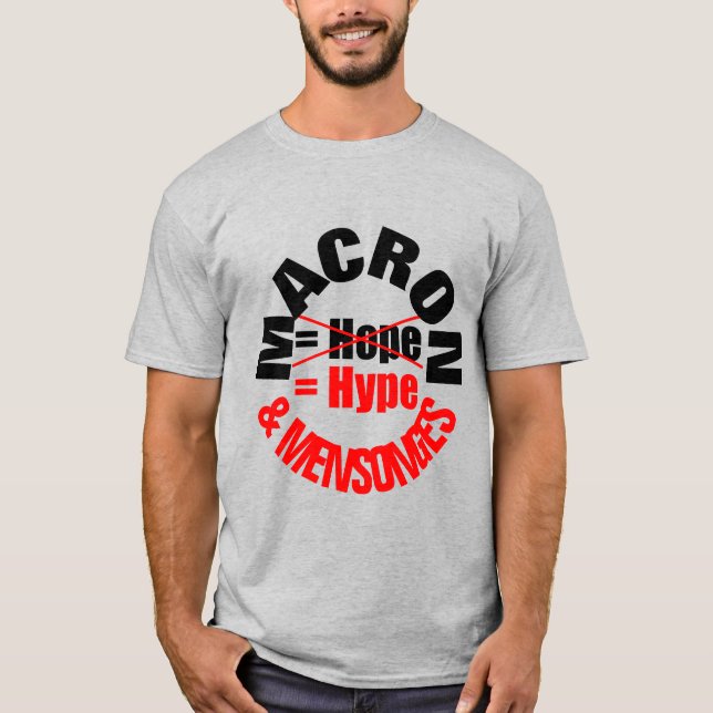 MACRON Hype and Lie MENSONGES Button T Shirt (Framsida)
