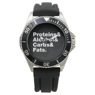 Macronutrients. Proteiner, alkohol och karboner oc Armbandsur